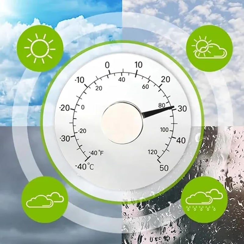 Acrylic Stainless Steel Indoor Outdoor Window Thermometer For Home Office - Image 3